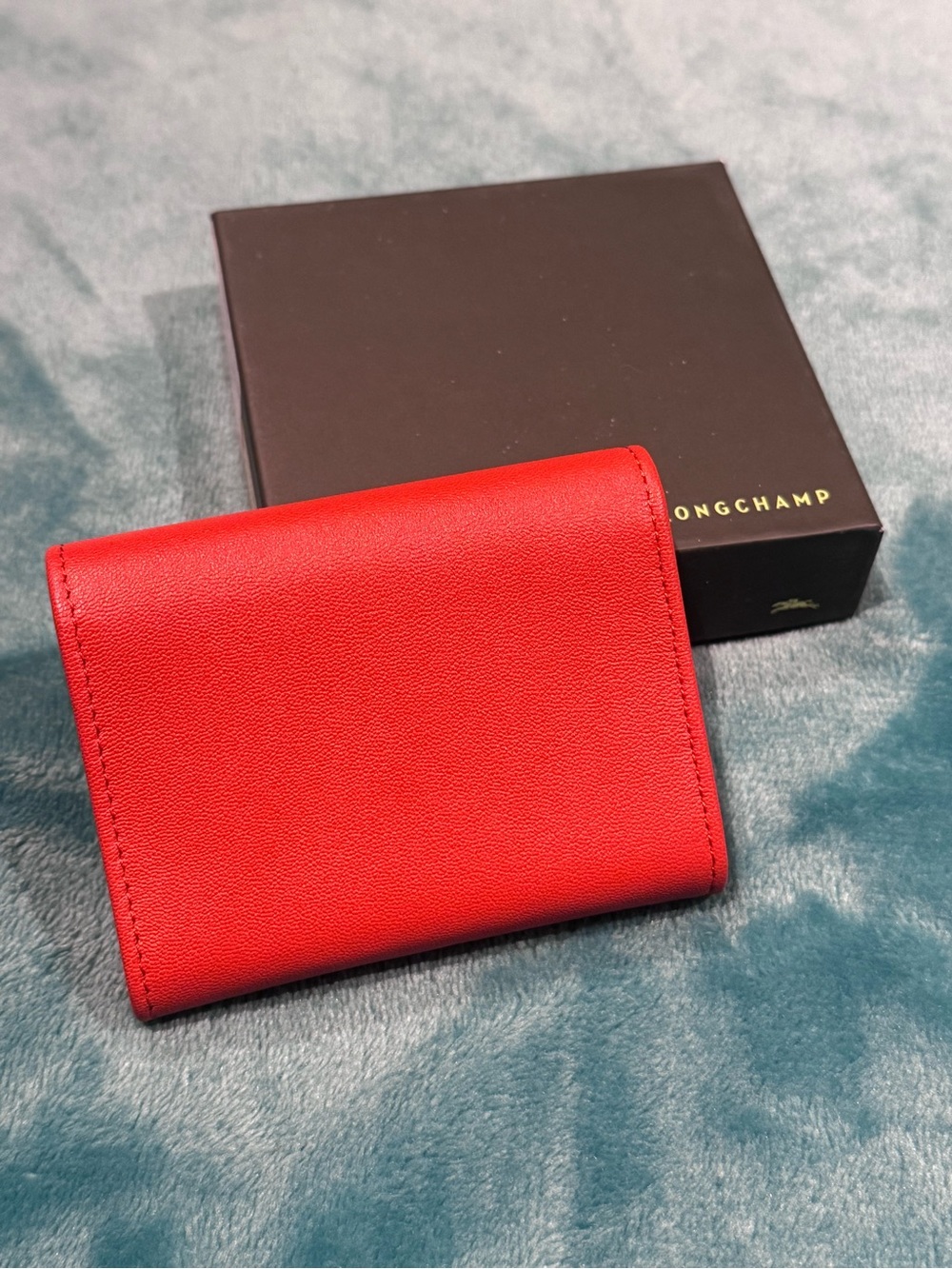 Longchamp Le Pliage Xtra Leather Flap Card Case - Saffron - Picture 3 of 8